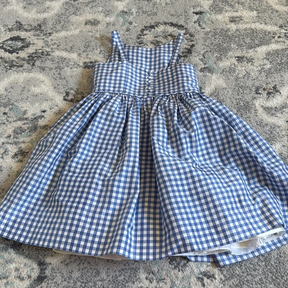 Ralph Lauren Girls Blue and White Checkered Dress - Picture 5 of 9